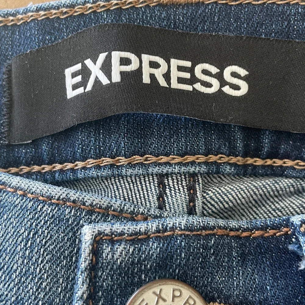 Express Ripped Skinny Ankle Mid Rise Jeans - Picture 4 of 6